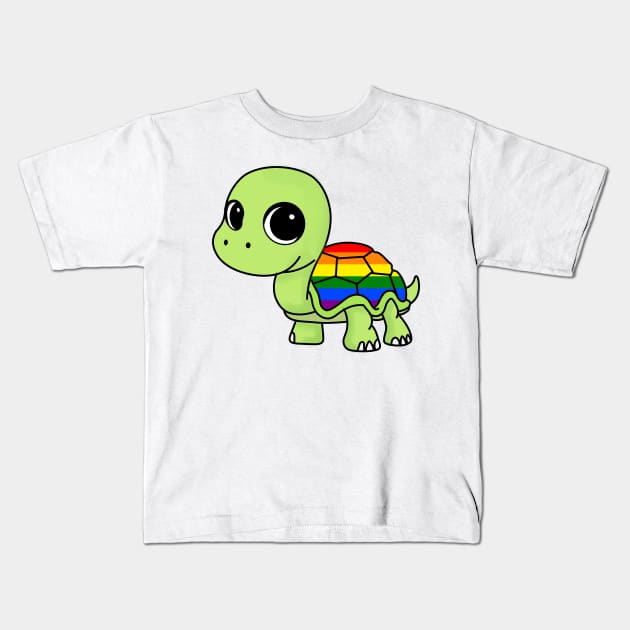 Rainbow Turtle Kids T-Shirt by Wenby-Weaselbee